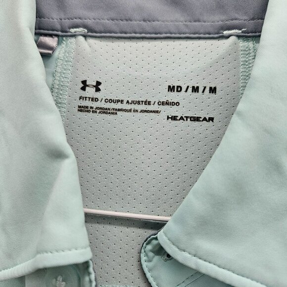 Under Armour Mens HeatGear Mint Button-Up Shirt M - Picture 3 of 5